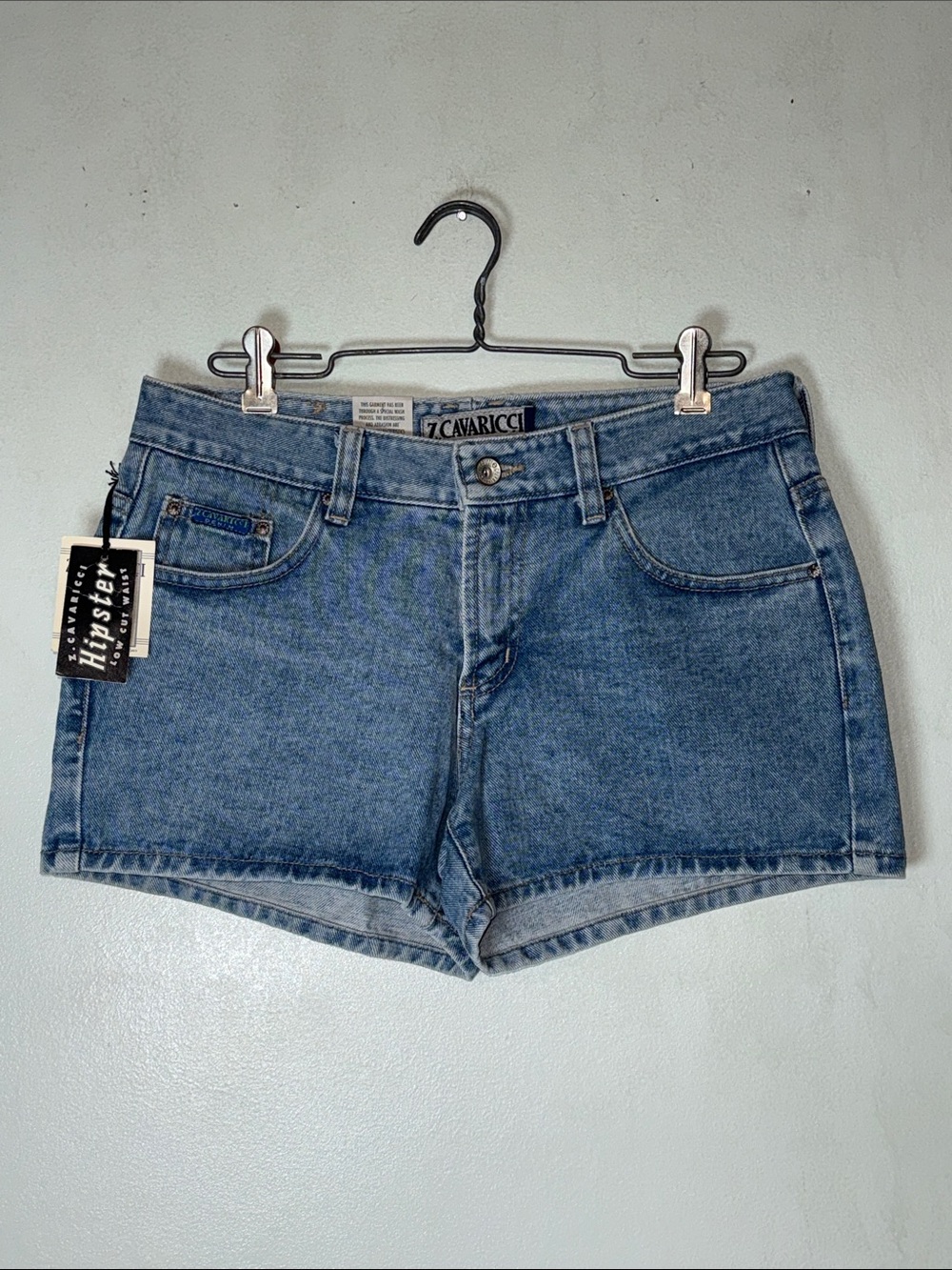 Z. Cavaricci Vintage Y2K Hipster Low Rise Medium Wash Denim Shorts Sz 27 NWT! - Picture 2 of 15